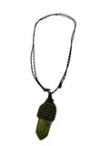 Handmade Serpentine Necklace, Artisan Pendant, Natural Stone