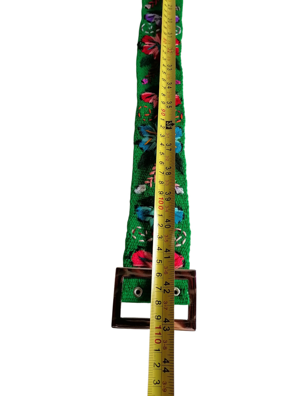 Floral Hand Embroidered Belt Headband Set Multicolored Flowers