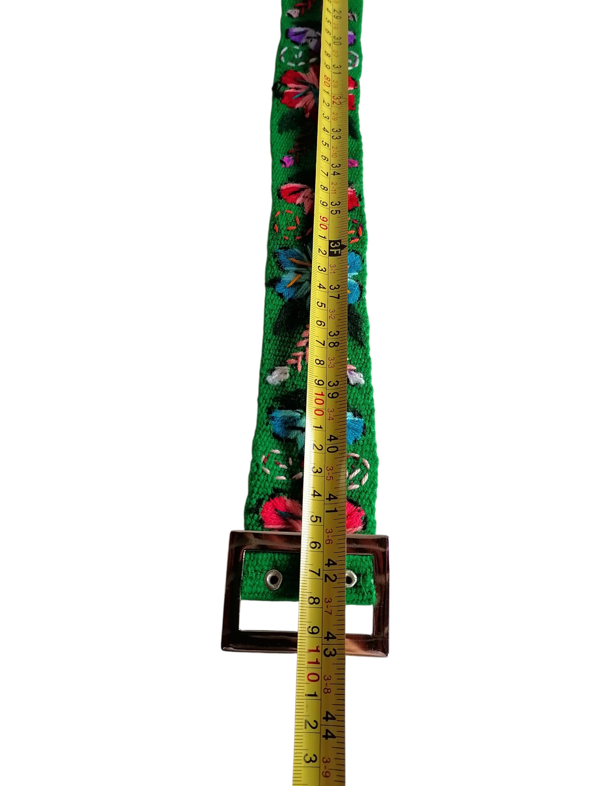 Floral Hand Embroidered Belt Headband Set Multicolored Flowers