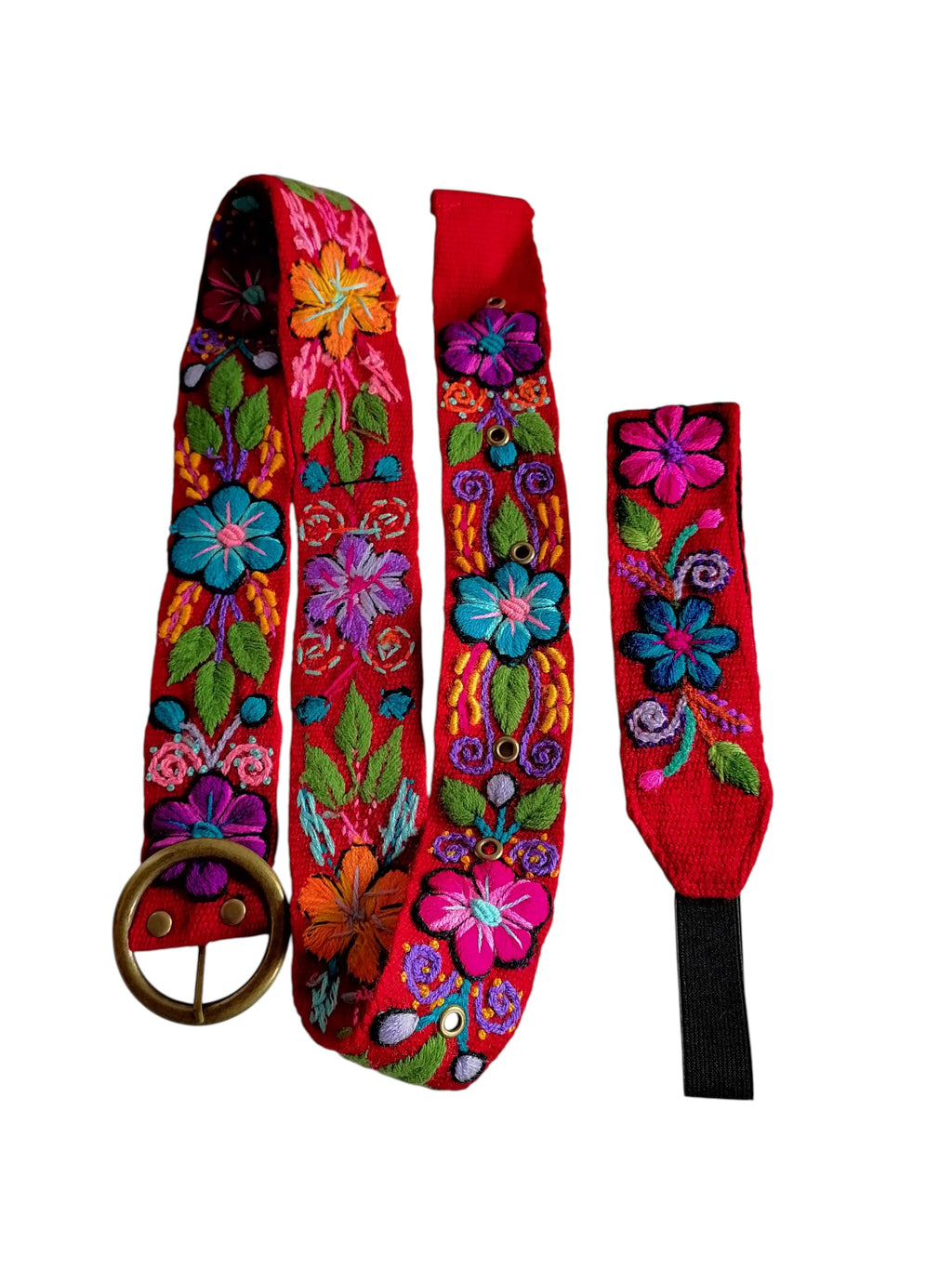 Knitted Woolen Floral Headband and Belt Set