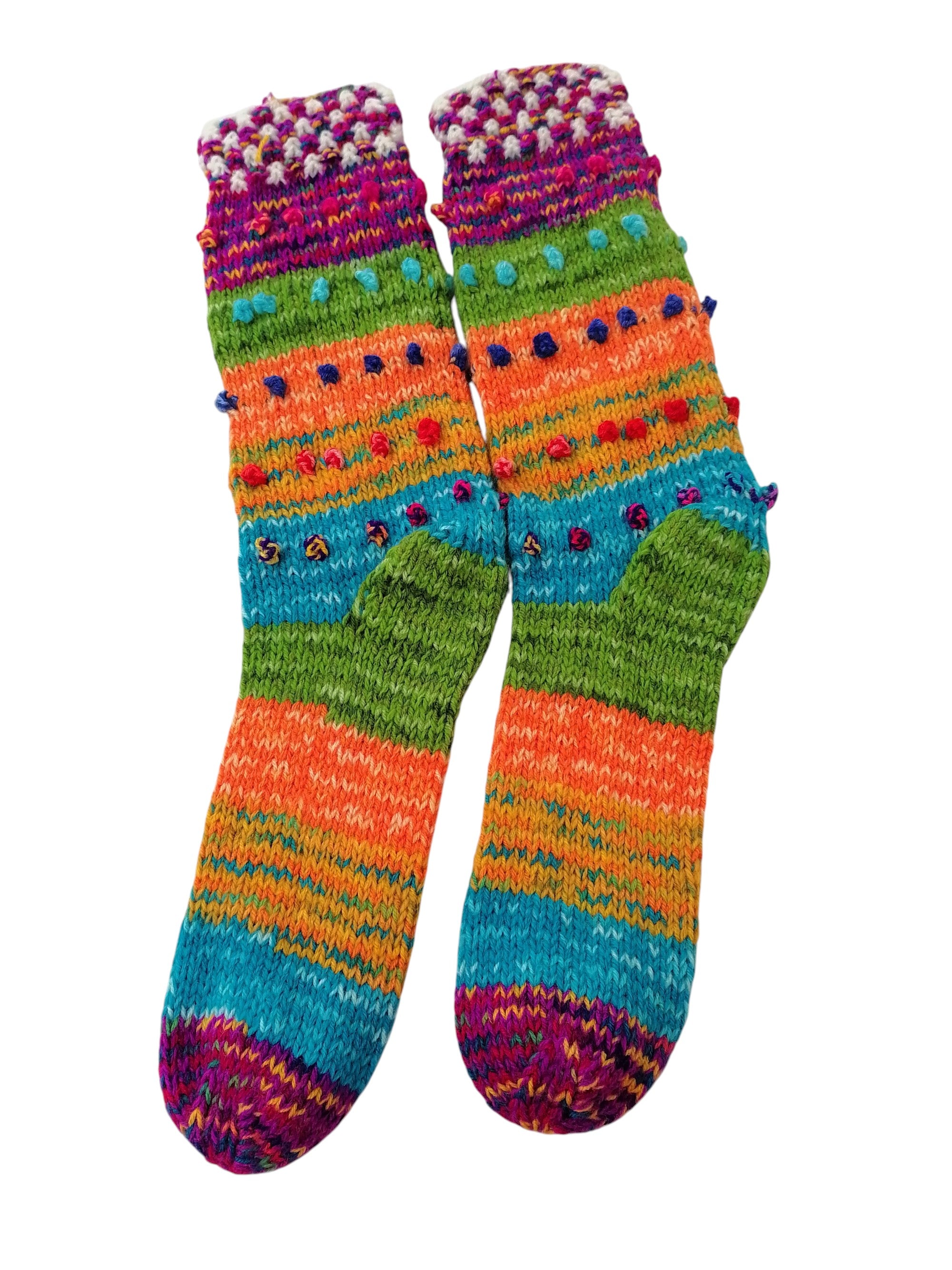 Warm Socks, Multicolor Wool Knit, Winter Warm