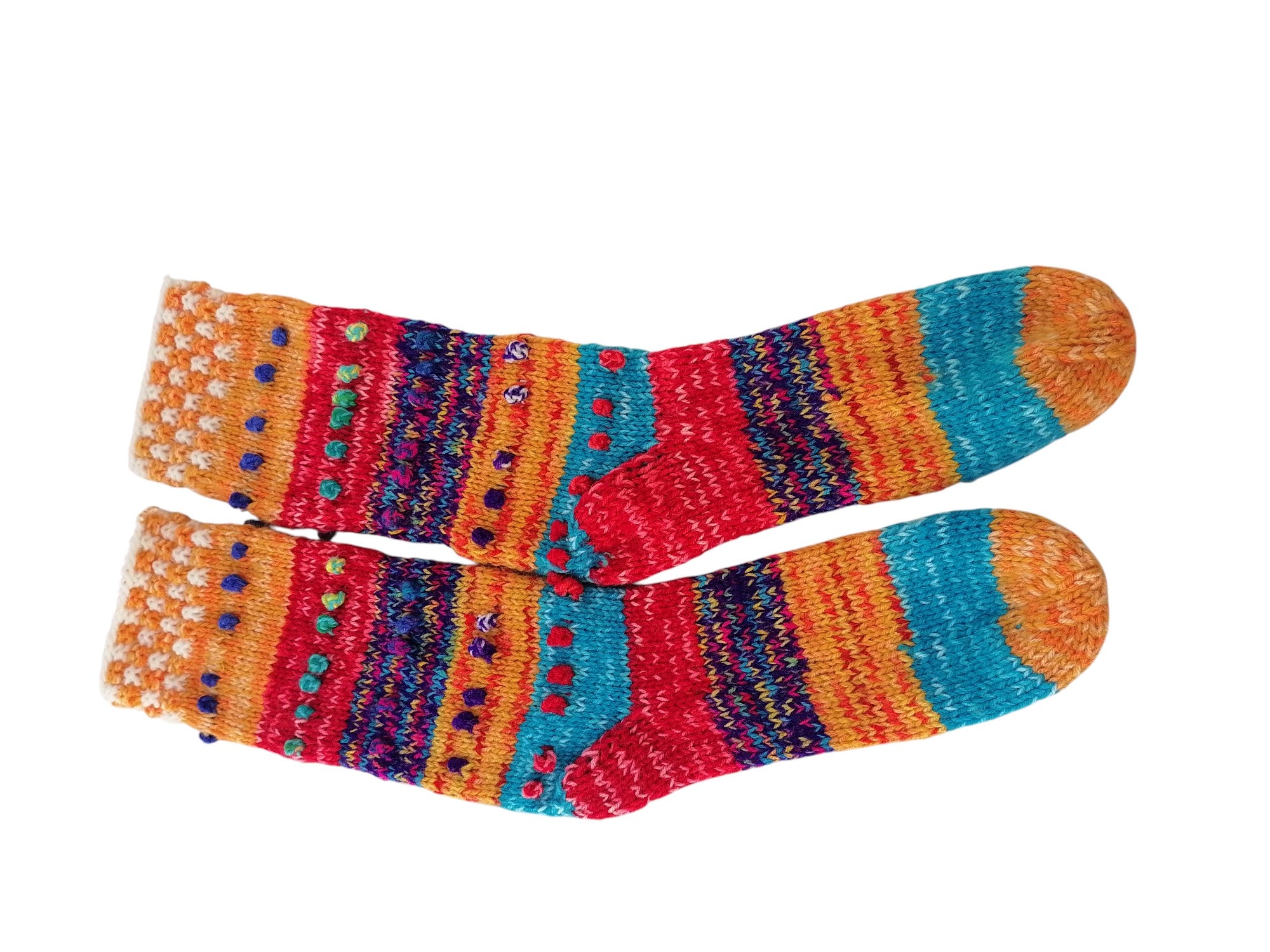 Warm Socks, Multicolor Wool Knit, Winter Warm, Cusco