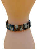 Hand-woven Macrame Bracelet with Multicolor Geometric Design