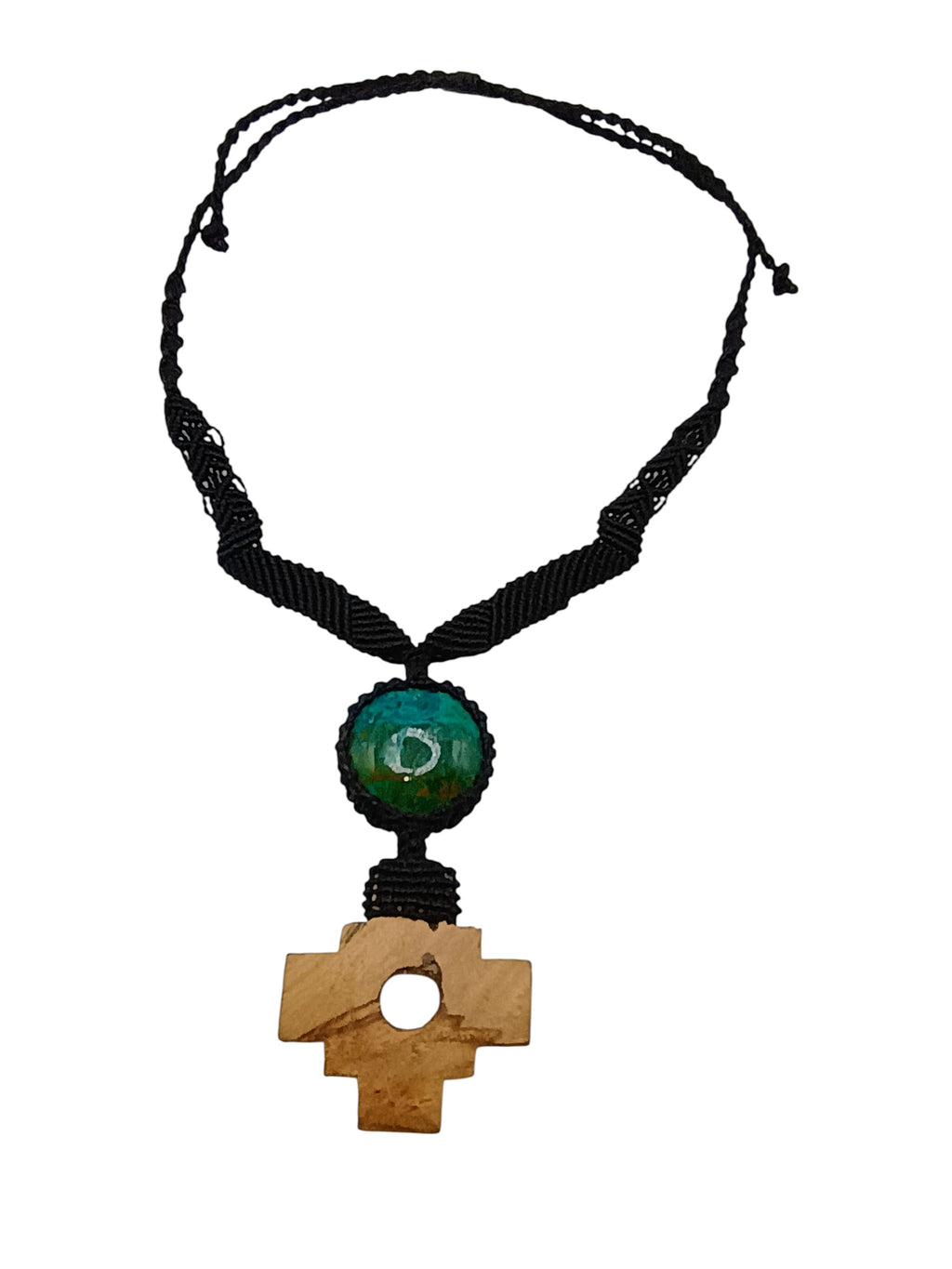 Chakana Macrame Necklace Handmade Natural Stone Chaana Inca
