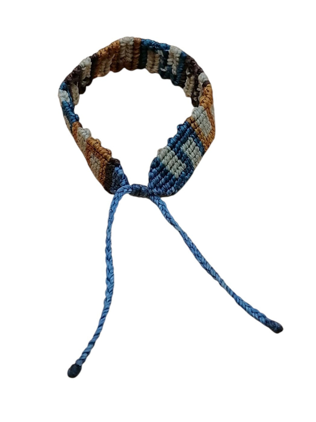 Hand-woven Macrame Bracelet with Multicolor Geometric Design