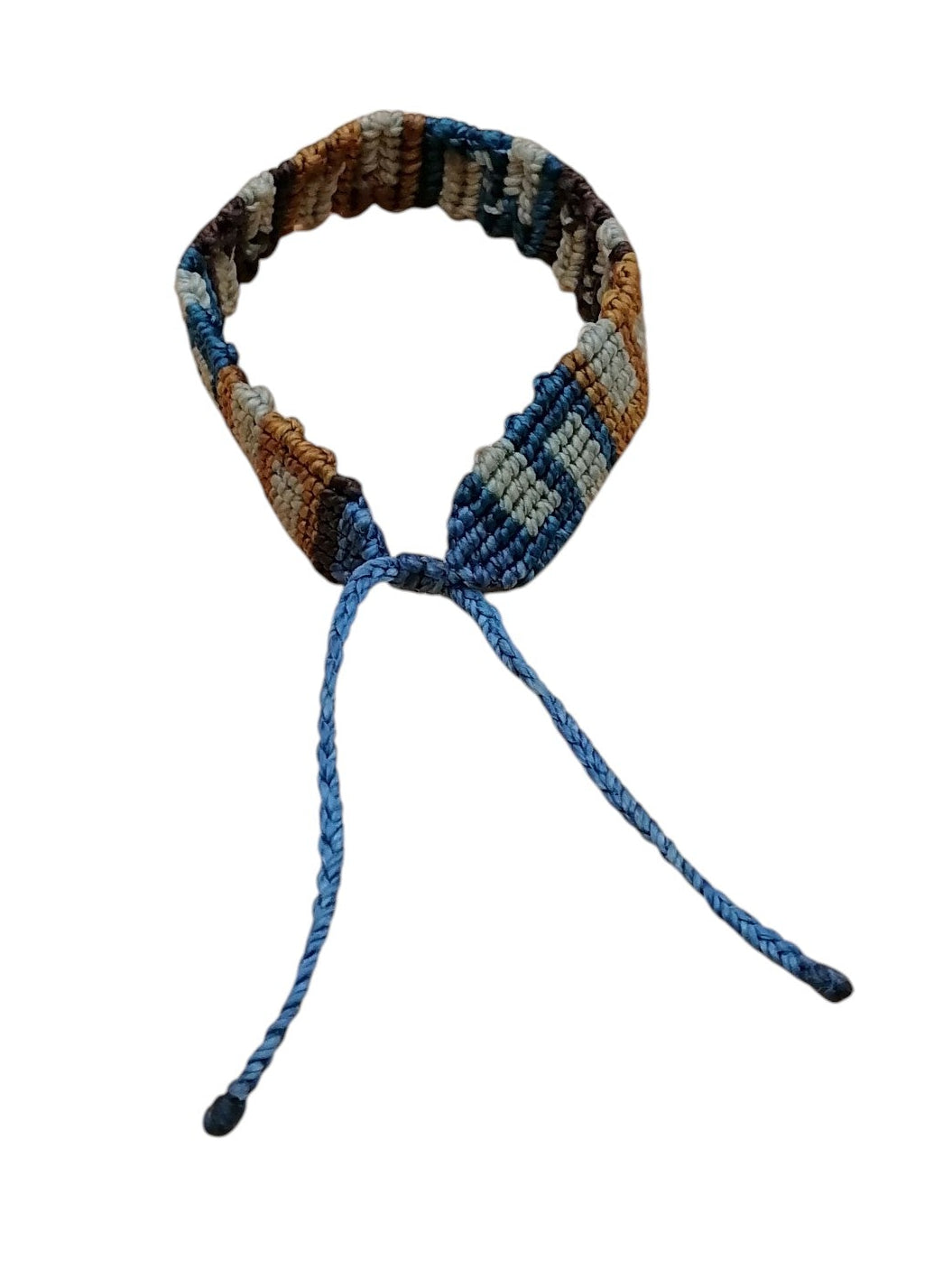 Hand-woven Macrame Bracelet with Multicolor Geometric Design
