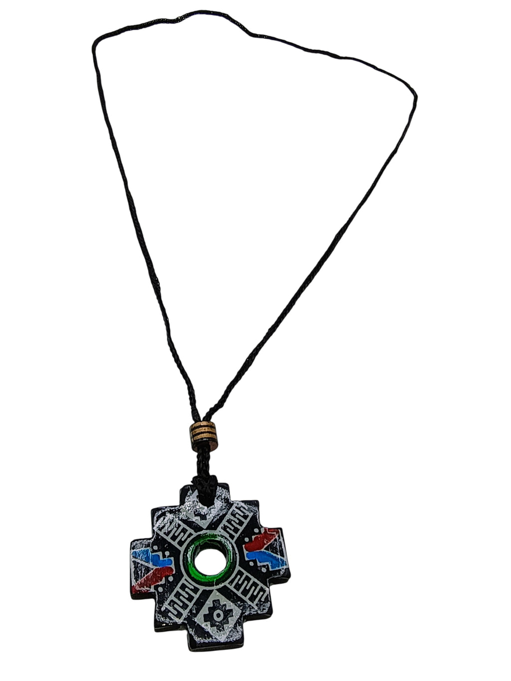 Chakana Necklace Handmade Ceramic Peruvian Craft Cusco