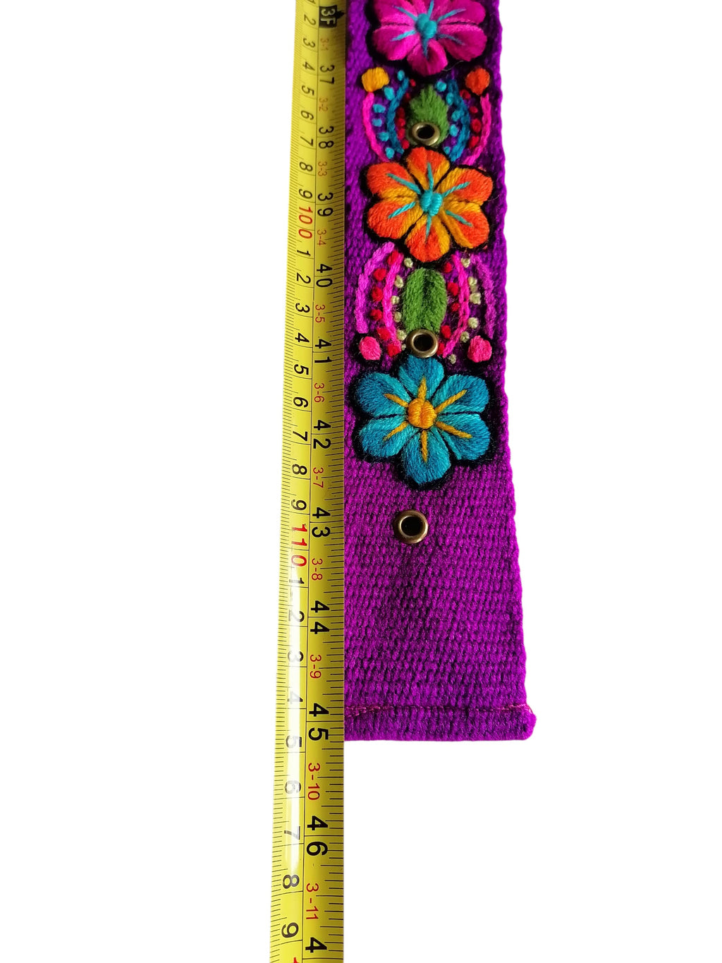 Handmade Floral Embroidered Headband Belt, Peruvian Craftsmanship, Cusco