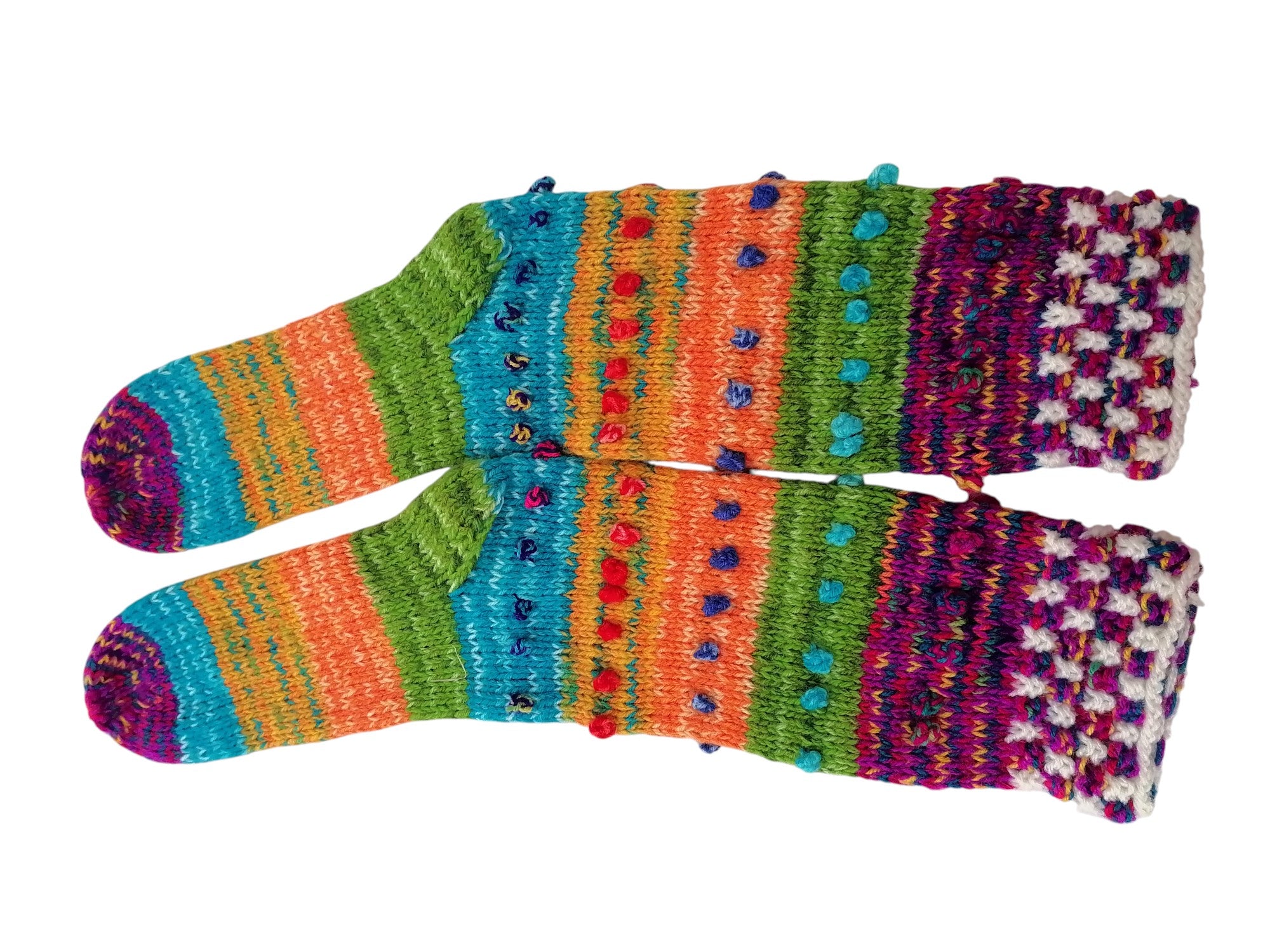Warm Socks, Multicolor Wool Knit, Winter Warm