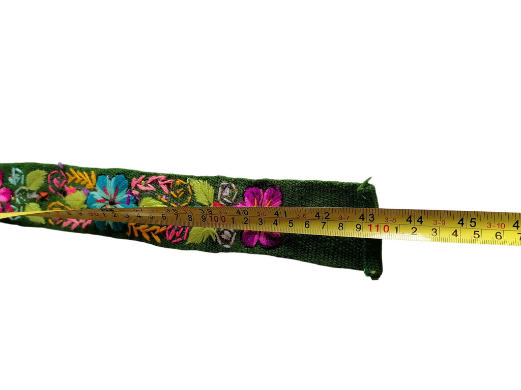 Handmade Floral Embroidered Headband Belt, Multicolored