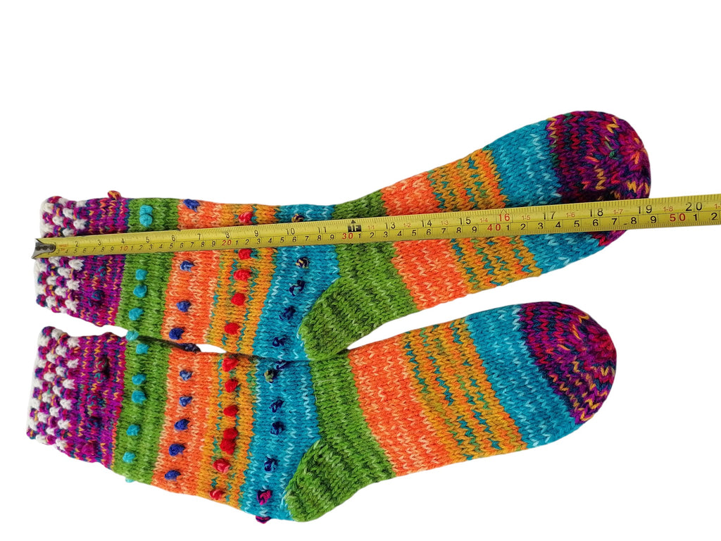 Warm Socks, Multicolor Wool Knit, Winter Warm