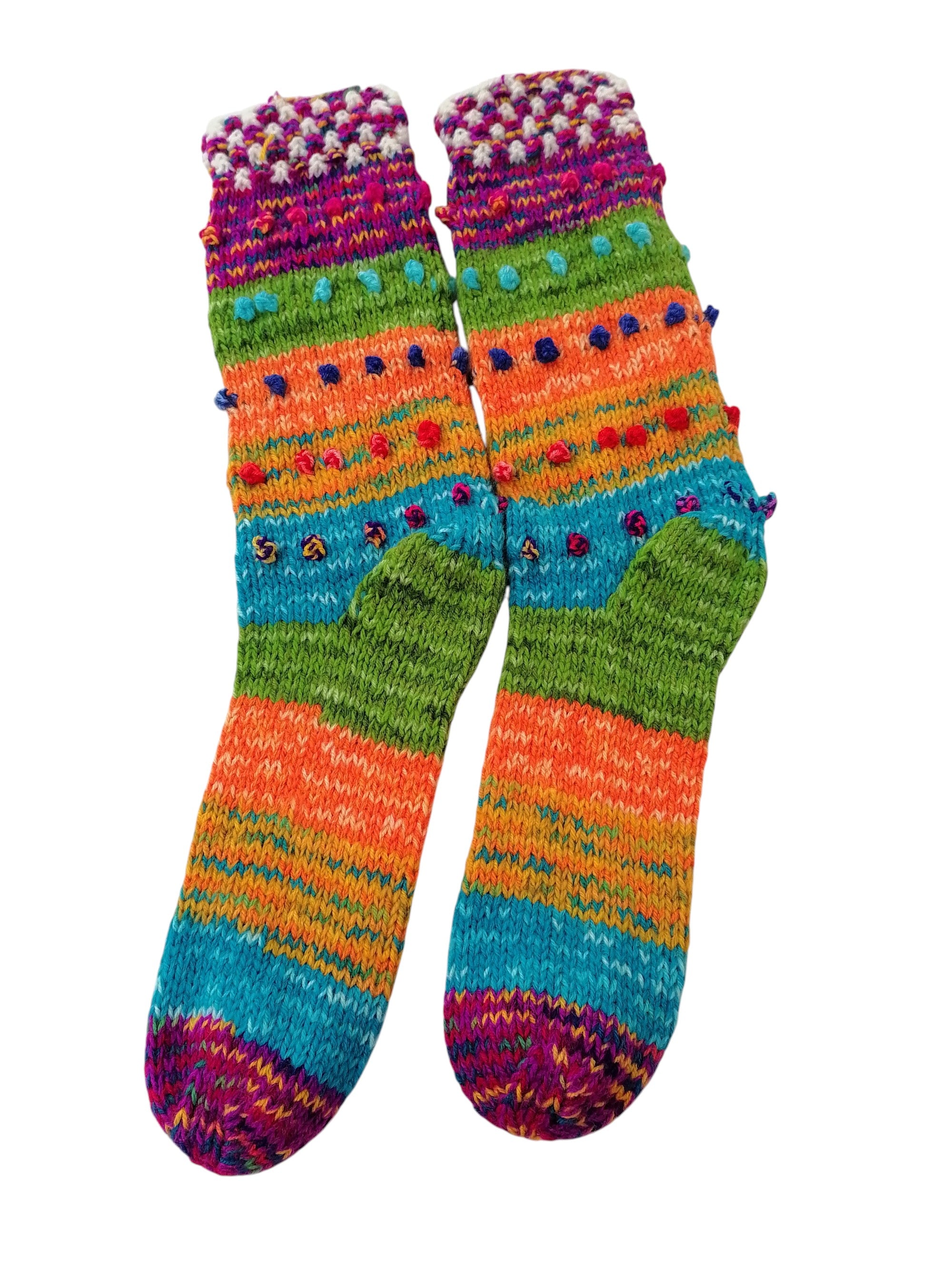 Warm Socks, Multicolor Wool Knit, Winter Warm