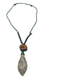 Handmade Macrame Necklace with Sacred Flower, Ayahuasca, and Natural Stone