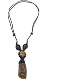 Handmade Macrame Necklace with Natural Stone and Ayahuasca Flower