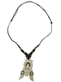 Hand-Carved Bone Necklace, Ancestral Inca Design, Handmade Macrame Cord
