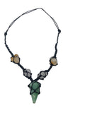 Handmade Macrame Necklace with Natural Serpentine Stone