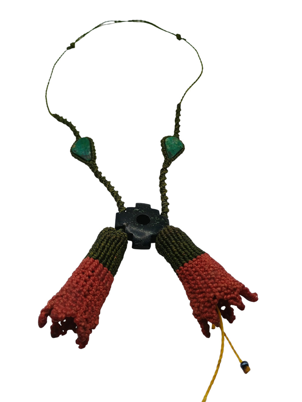Unisex Handmade Macrame Necklace Sacred Cantuta Flower Amulet Cosmovision