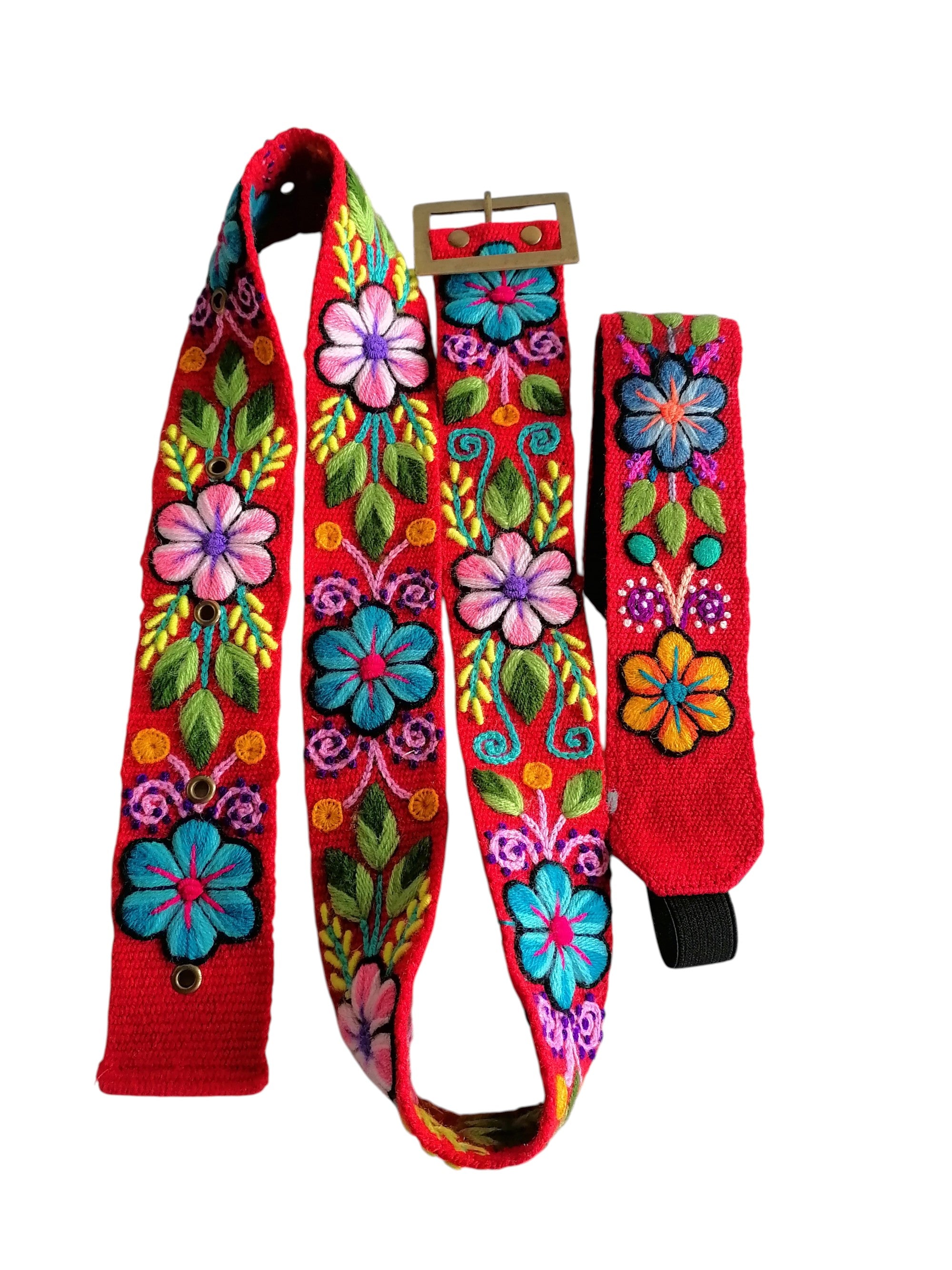 Handmade Floral Embroidered Belt and Headband Set for Women