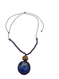 Handmade Macrame Necklace with Amethyst Flower, Ayahuasca Design, Sacred Geometry